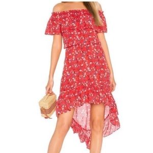 Devlin Carrie Red Floral Off Shoulder Dress